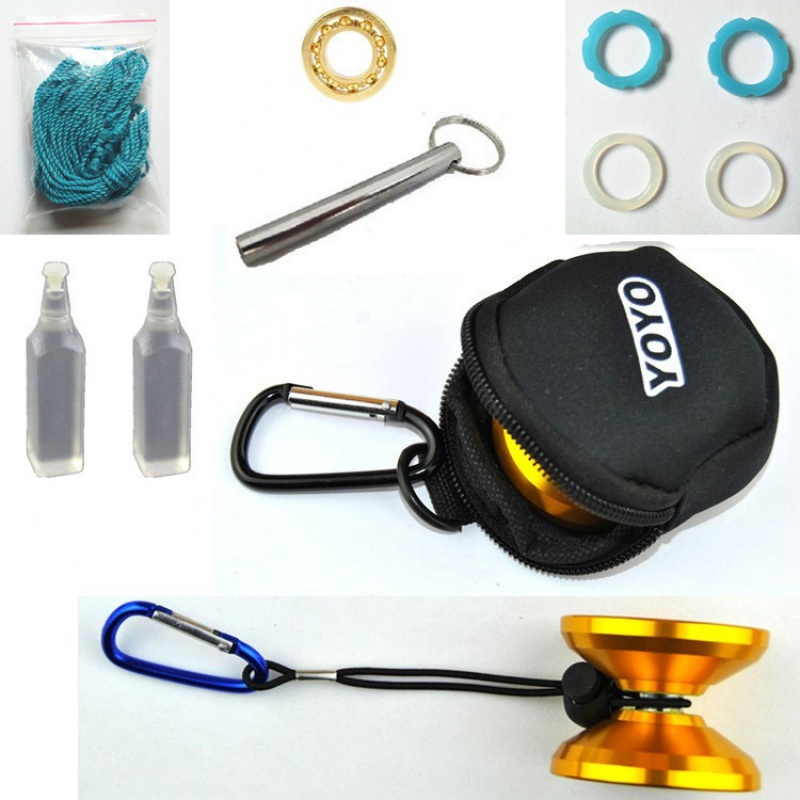 Yo-yo accessories Gold-plated 10 beads bearing luminous rope washing shaft oil package gloves waist hanging 5A counterweight finger protection silicone ring