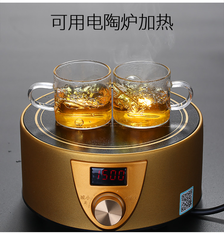 Ly trà nhỏ có 6 ly thủy tinh Bộ trà Kung Fu chịu nhiệt đặt chén nhỏ - Trà sứ ấm pha trà giữ nhiệt