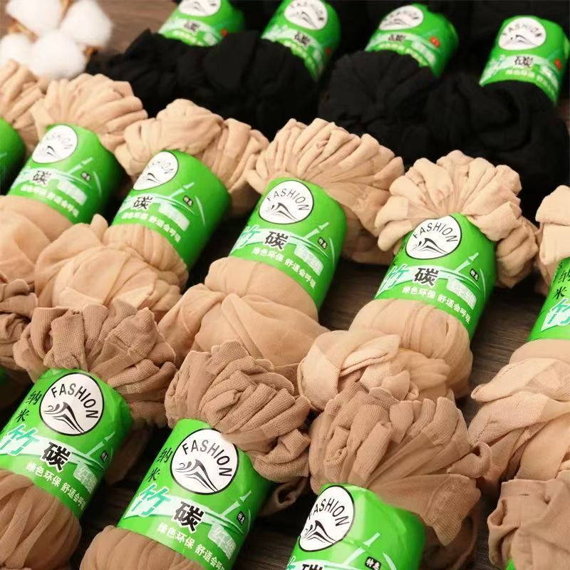 100 Pairs of Disposable Socks, Short Stockings for Women, Crystal Silk, Transparent, Flesh-Colored, Black, Wholesale, Thin, Spring and Summer, Wear-Resistant