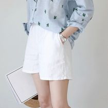 Pregnant women cotton linen shorts 2020 Summer new loose casual slack belly wide leg pants Korean version of thin white hot pants tide