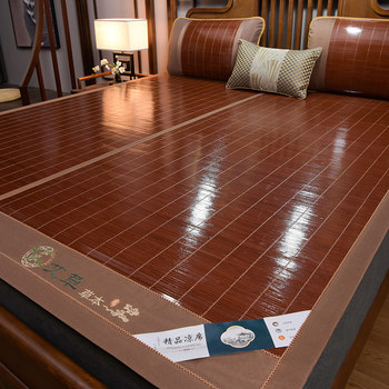 Bamboo Mat, Reversible Straw Mat, Double-Sided Household Traditional Rattan Mat, Single-Person Foldable Ice Silk Bamboo Mat for Summer