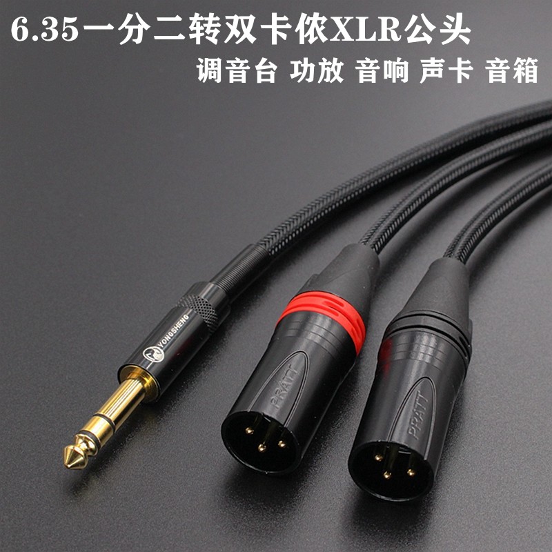 Fever grade silver-plated 6 35 turn dual Canon male bus 6 5 big three core one minute two 6 5 stereo Canon line