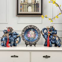 Housewarming wedding gifts home decorations Lucky Elephant Ornaments a pair of baby elephants TV cabinet wine cabinet opening gifts
