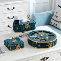 Nordic luxury fruit plate home living room creative grid with lid dried fruit box candy dried fruit nut snack storage box