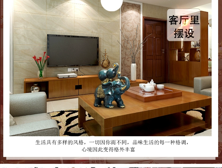 Phong Thủy lucky elephant đồ trang trí một cặp đồ trang trí tủ TV tủ rượu nội thất văn phòng thủ công mỹ nghệ mở quà tặng thiết kế tiệm nail