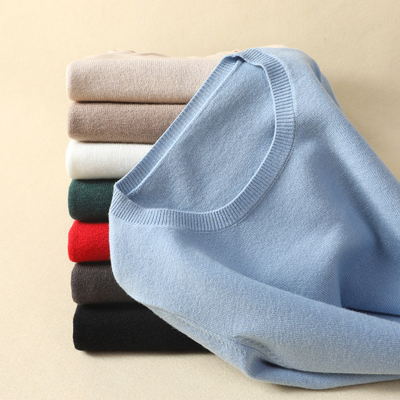 春秋宽松打底衫女针织衫套头毛衣打底衫内搭针织衫圆领纯色毛衣