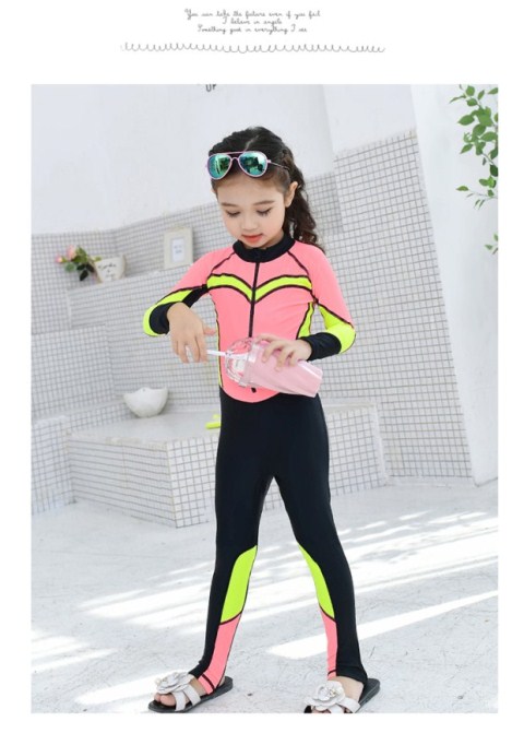 Đồ bơi cho trẻ em gái Girls Spa dài tay Áo ấm và nhanh khô Kem chống nắng Xiêm Áo tắm cho bé trai Big Boy - Bộ đồ bơi của Kid quần áo bơi trẻ em