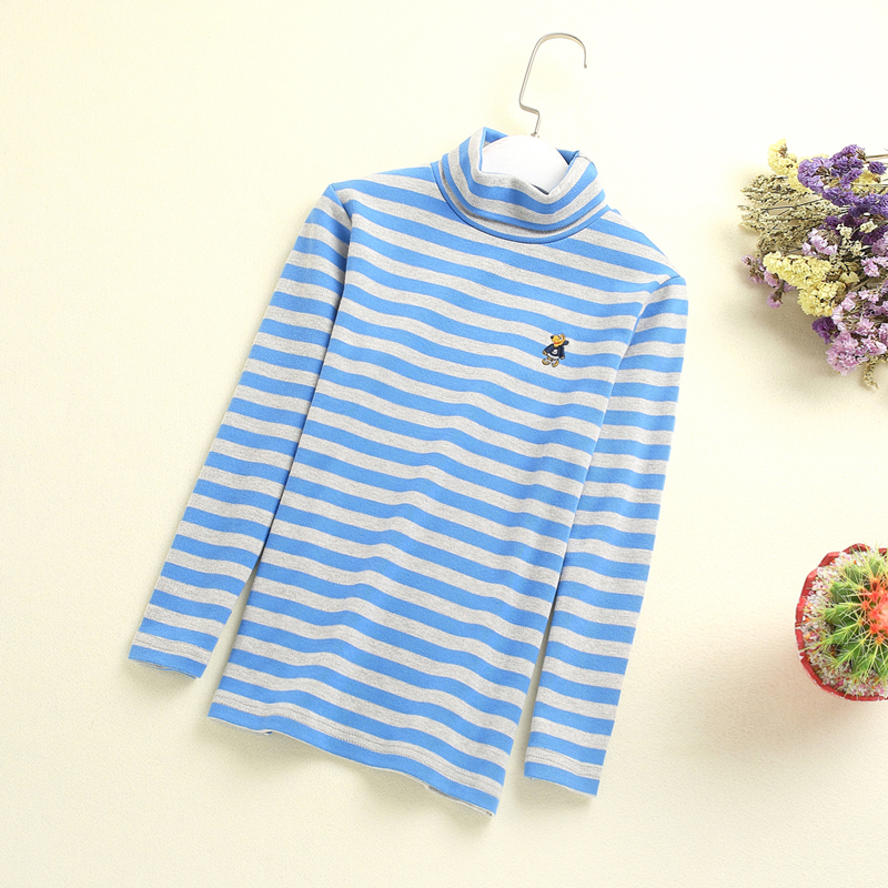Trẻ em cổ cao chạm đáy áo bé trai mùa đông mặc dày trẻ em ấm bé cotton đồ lót bé gái áo thun dài tay quần áo trẻ em
