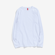 Pure cotton long-sleeved T-shirt women loose bf wind spring and autumn net red top students solid color inner tie base shirt Neutral couple T