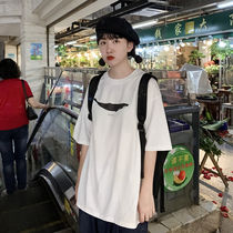 Summer day Tide Sign Whale Printed T-shirt Woman Round Collar Loose 50% Sleeves 100 Hitch Sweet Couple Casual Short Sleeve t