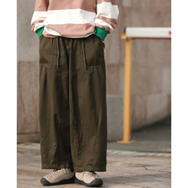 Small sub-day ensemble retro design Sensation Broadleg Tooling Casual Pants male and female Straight tube 100 hitch student couple long pants Chaoge