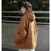 Spring Autumn Tooling Jacket Womens Day Ensemble Retro Loose Korean Version Sports Submachine Clothing 100 Hitch Student Windproof Jacket Tide Bf