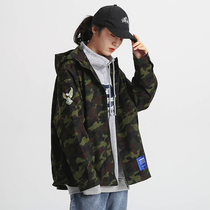 Camouflage jacket women hooded handsome neutral bf wind spring and autumn thin hoodie loose trend cool fashion tooling jacket