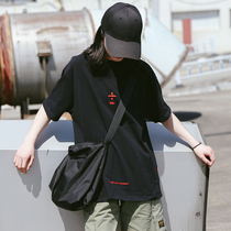 Short-sleeved T-shirt women loose bf wind personality childlike embroidery pattern summer clothes loose neutral half-sleeve top tide