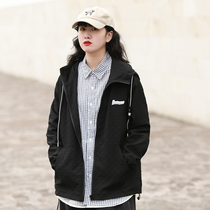 American retro alphabet stickup Hufferclothes men and women lovers small crowdNational high street Chauillian hat cardiff jacket bf