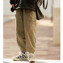 Glint Thickened Sportpants Women Winter Casual Bunches Pants Bf Loose Rope Multi-Pocket Tooling Pants Students