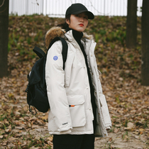 Student frock cotton clothes womens winter 2020 new Korean version of the long wool collar Parker cotton coat thickened loose jacket