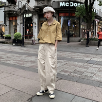 Upright Walking College Wind Short Sleeve Shirt Woman Small Sub Summer Relaxation Day Ensemble Design Sensation Small Crowdgu Jk Shirt