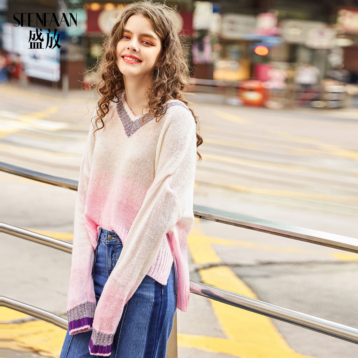 Lazy gió áo len nữ 2019 mới mùa thu ròng đỏ cổ chữ V knitsweater bộ mỏng top phụ nữ lỏng lẻo áo khoác