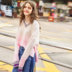 Lazy gió áo len nữ 2019 mới mùa thu ròng đỏ cổ chữ V knitsweater bộ mỏng top phụ nữ lỏng lẻo áo khoác 