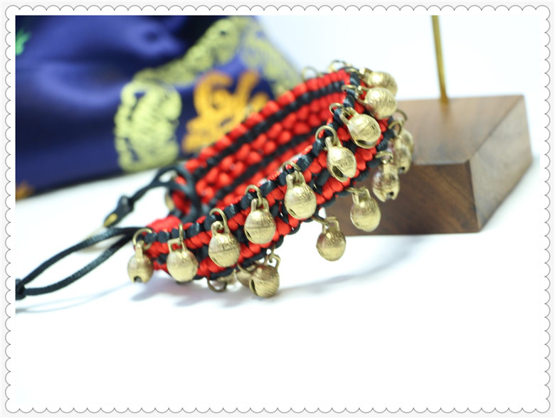 Handmade gốc Nepal múa Ấn Độ rock rock vòng chân vòng đeo tay hai lớp chuông vòng chân vòng chân vòng chân lắc chân vàng