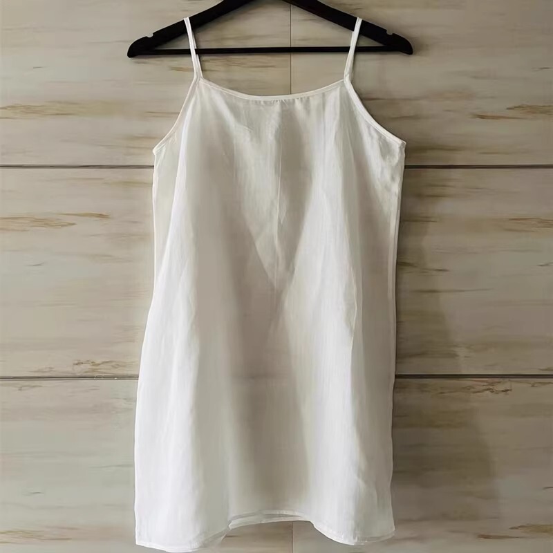 Clearance~ Summer White Cotton and Linen Dress, Loose-Fitting, Mid-Length, Suitable as an Inner Layer, with Ramie Camisole Slip Dress for Women Clearance~ Summer White Cotton and Linen Dress, Loose-Fitting, Mid-Length, Suitable as an Inner Layer, with Ramie Camisole Slip Dress for Women