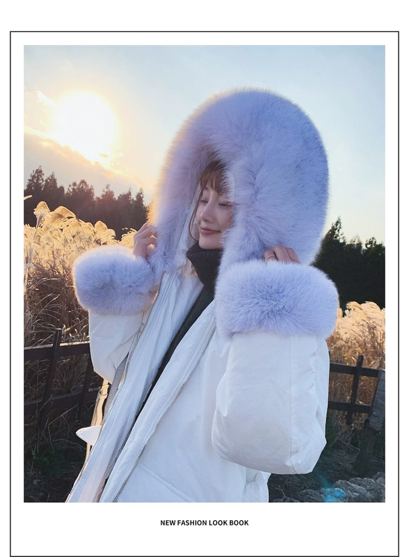 W Shen Yidu 2019 mùa đông mới thu đông sang trọng kiểu dáng dài cotton Hàn Quốc 8055 FK-AQ - Bông