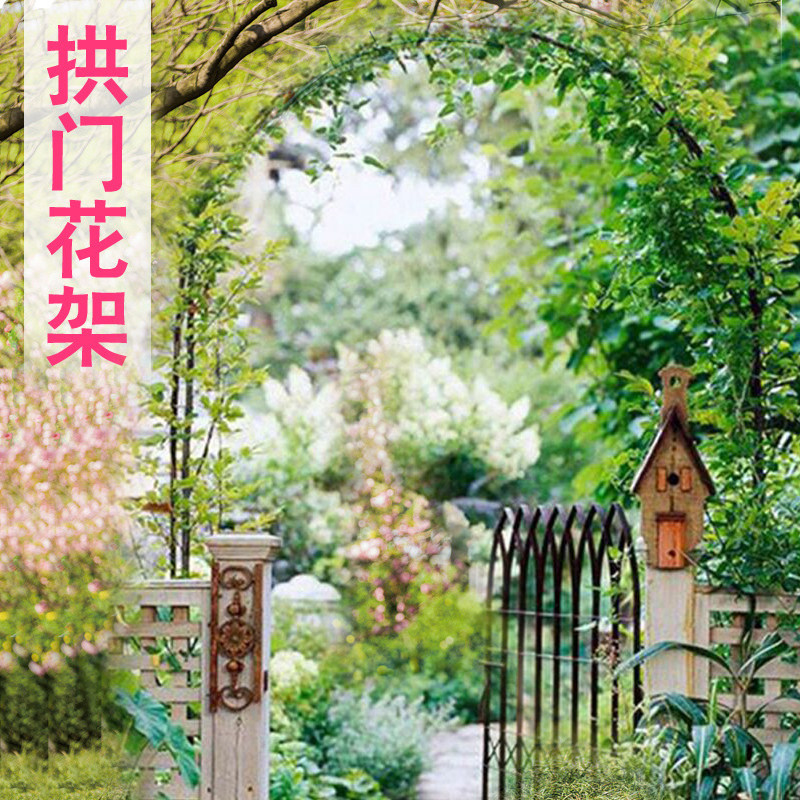 Arched wrought iron flower stand rose rose morning glory climbing rattan garden garden gardening supplies wedding banquet arch shelf