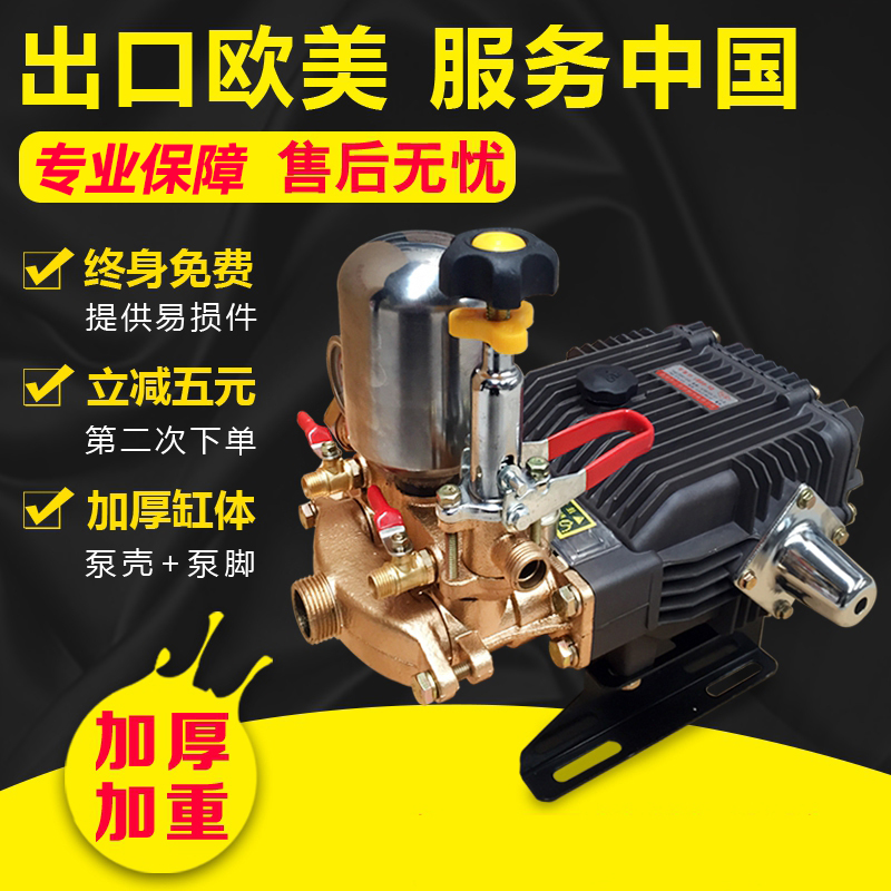 Agricultural high-pressure spray pump sprayer three-cylinder plunger pump landscaping pressure pump car washing machine pump head