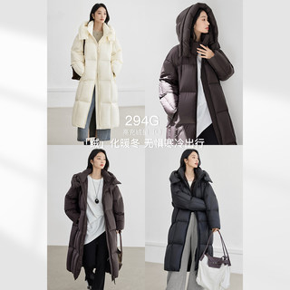 Dialogue 90 chaqueta larga de plumón de pato blanco de relleno alto para mujer nueva chaqueta con capucha de invierno 2025