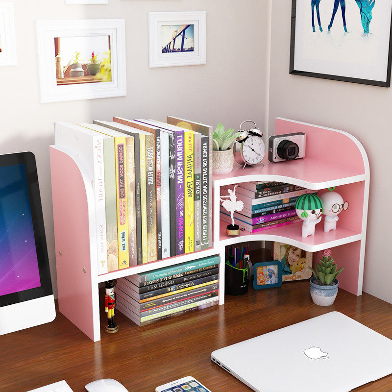 Simple desk student bookshelf children's small shelf home desktop bookcase office storage space saving