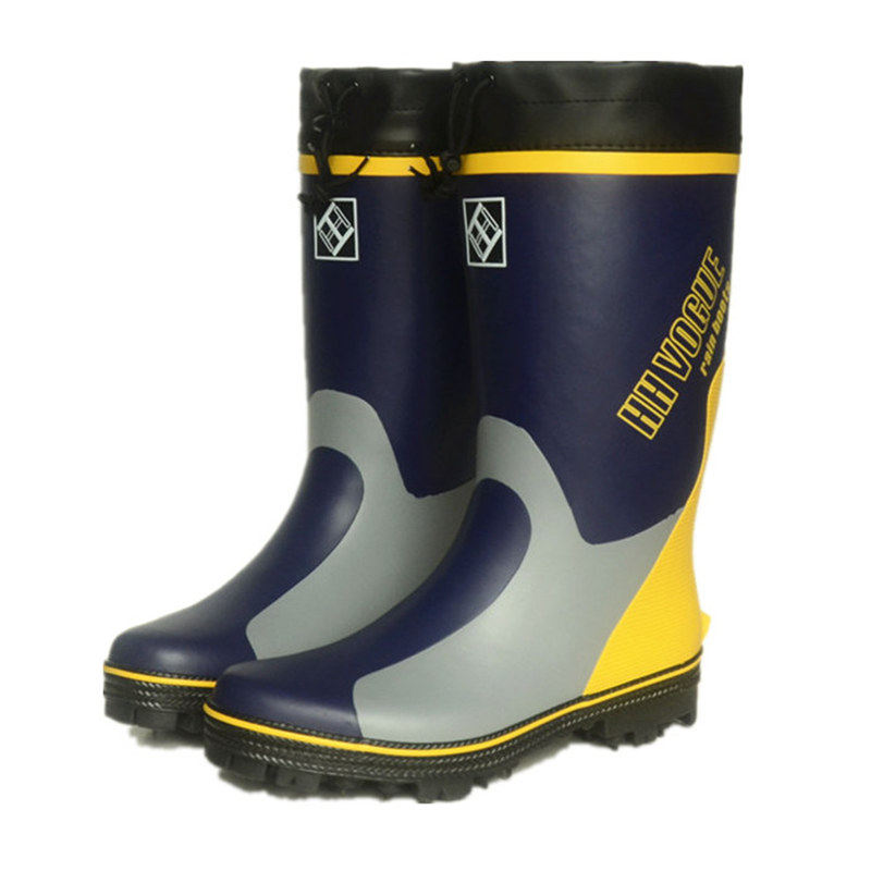 Spikes fishing rain boots men's high-tube popular rubber mid-tube rocky fishing shoes non-slip outdoor climbing shoes waterproof rubber shoes