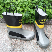 European and American Foreign Trade Rubber Middle-cylinder Child Mens Rain Shoes Shoe Water Shoe Water Boot Batman Spider-Man
