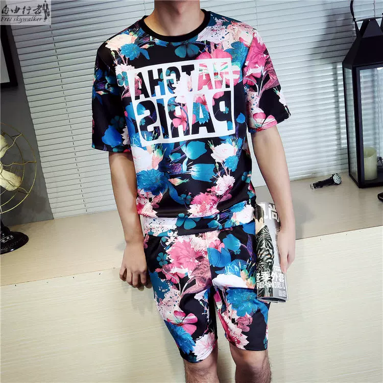 Mùa hè giản dị quần short tay ngắn phù hợp với xu hướng nam Hàn Quốc quần áo béo Hàn size lớn cá tính thời trang áo thun