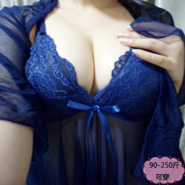 Fat Mm Intensify Code Love Lingerie Sexy Pyjamas Woman Summer Extreme Temptation Deep Hair Passion Suit Transparent Slumber Sleeping Dress