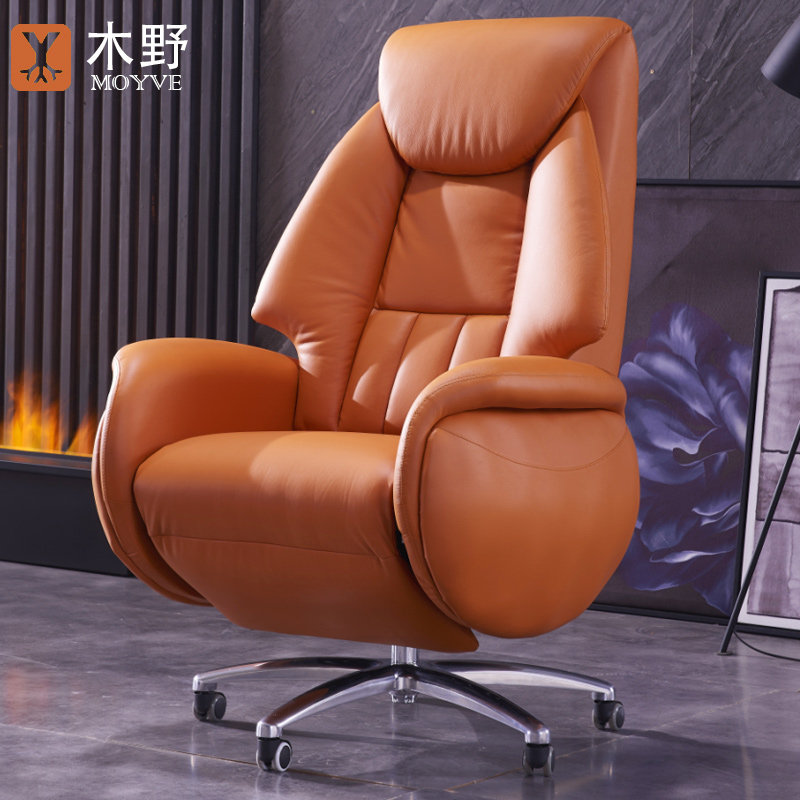 Wooden Electric can lie boss chair leather home computer chair double motor office chair rotary chair