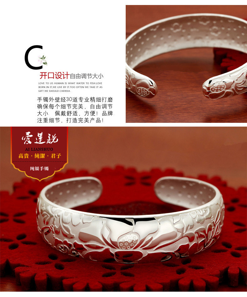 Chính hãng bạc vòng đeo tay 999 sterling bạc vòng đeo tay nữ gửi mẹ để gửi bạn gái mở bạc vòng tay sinh viên đơn giản hoang dã