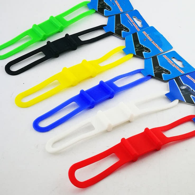 Six-color strapped with bicycle silicone with high elastic flashlight clamps multi-functional fixed tie