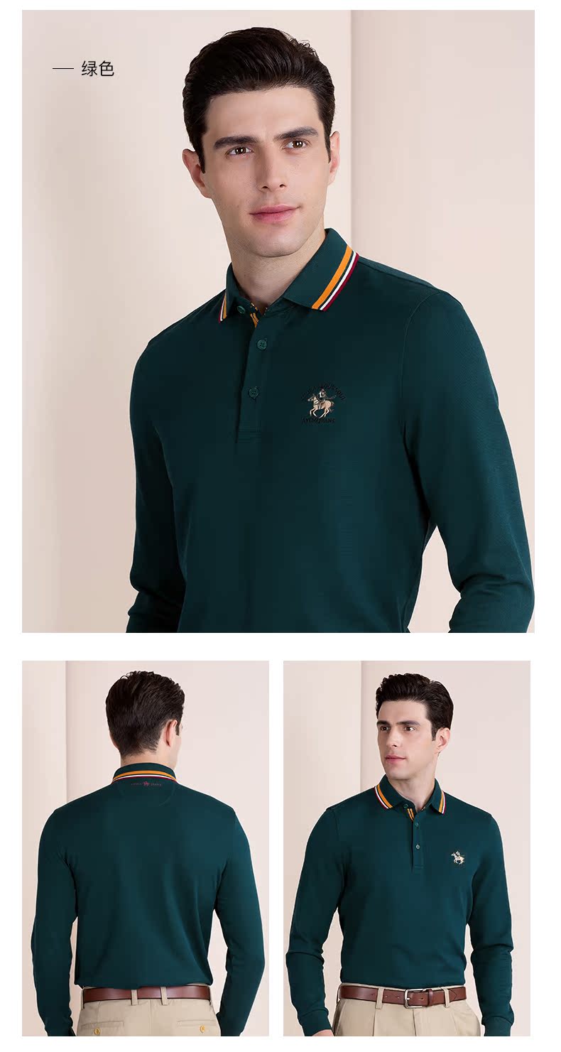 Áo thun Ya Tao polo nam cotton dài tay Paul kinh doanh xu hướng giản dị áo thun rắn màu áo dệt kim nam áo sơ mi polo