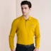 Ya Tao POLO áo sơ mi nam tay dài áo thun cotton cotton áo polo trẻ trung cha áo thun nam nửa áo áo polo tay dài Polo