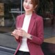 Woolen long-sleeved small suit mature star regular sleeve commuting