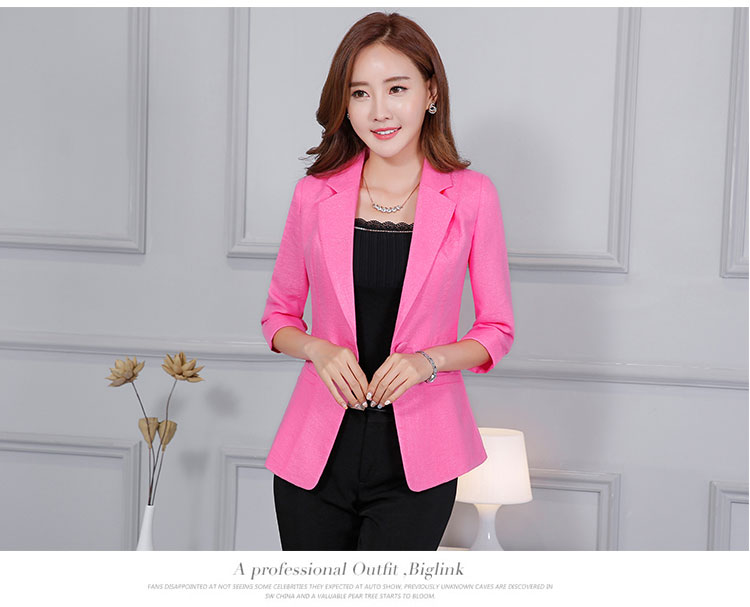 Bộ đồ nhỏ nữ áo khoác Mercerized thường xuyên khí chất giảm béo mới phiên bản Hàn Quốc của bộ đồ tay áo bảy điểm các kiểu bộ vest nữ trẻ trung