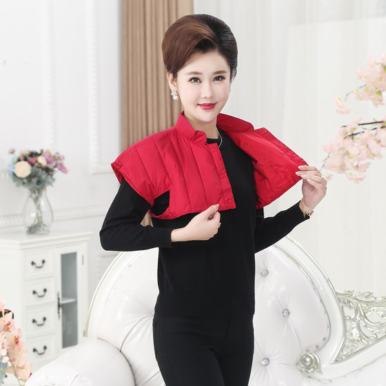 Autumn and winter middle-aged and elderly down cotton short vest shoulder pads for men and women computer users neck and cervical vertebrae to keep warm while sleeping