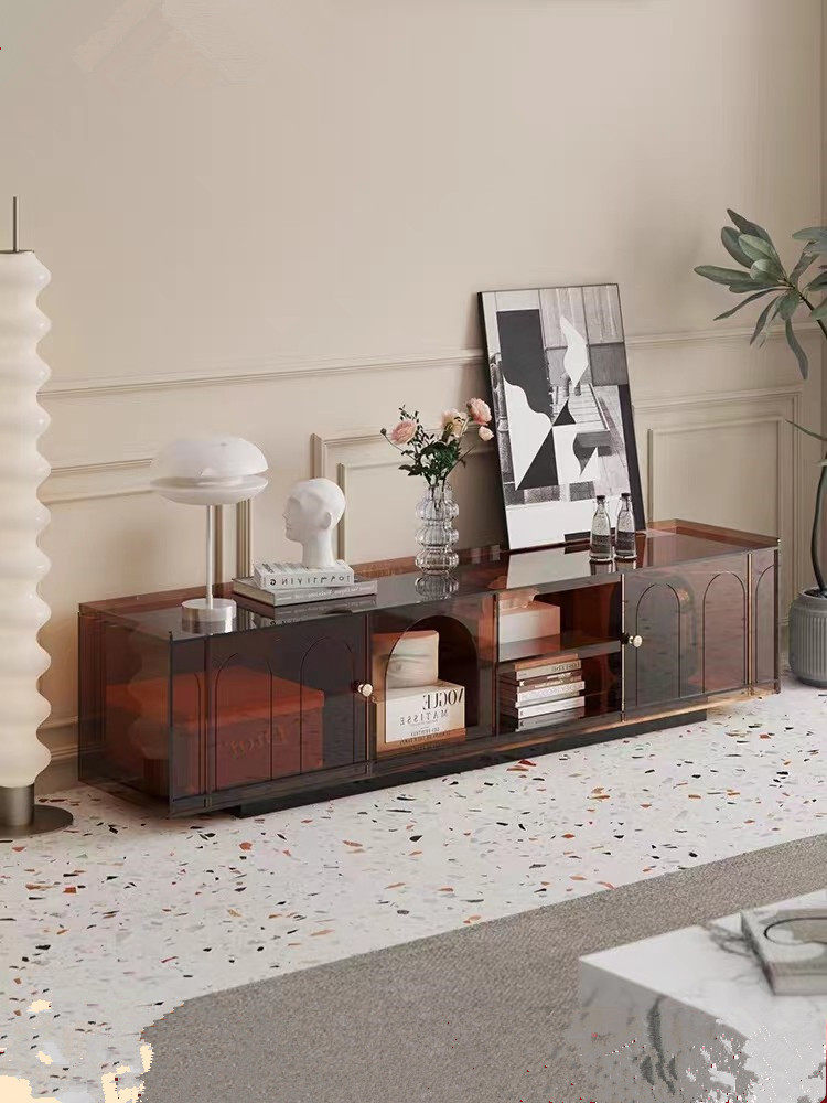 Willy-style light and luxurious living room TV cabinet acrylic modern minimalist small family type storage home bedroom TV enclosure-Taobao