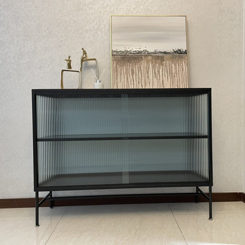 Nordic Minimalist Dining Cabinet Changhong Glass Xuanguan Cabinet Dining Room Containing Cabinet Bowls Tray Cabinet Iron Art Push-and-pull Tea Water Cabinet Wine Cabinet