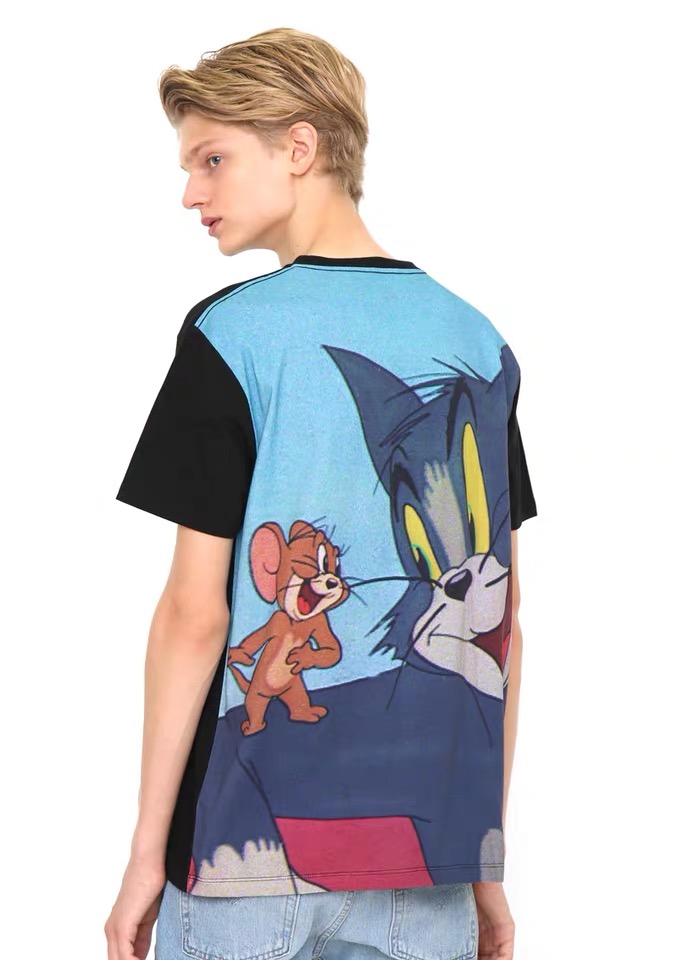 Fan Song Foreign Trade Day Single Soup ** Classic Printed Full Cotton Short Sleeve Blouse T-shirt