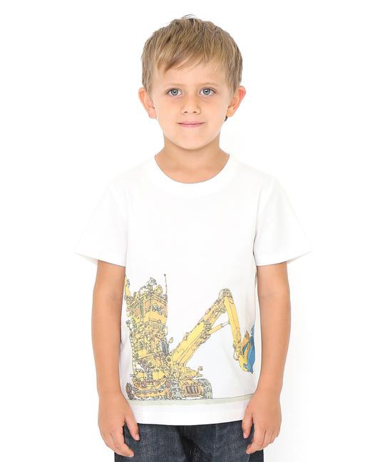 Fange children's clothing daily single G family children's cotton excavator printing casual short-sleeved top parent-child style