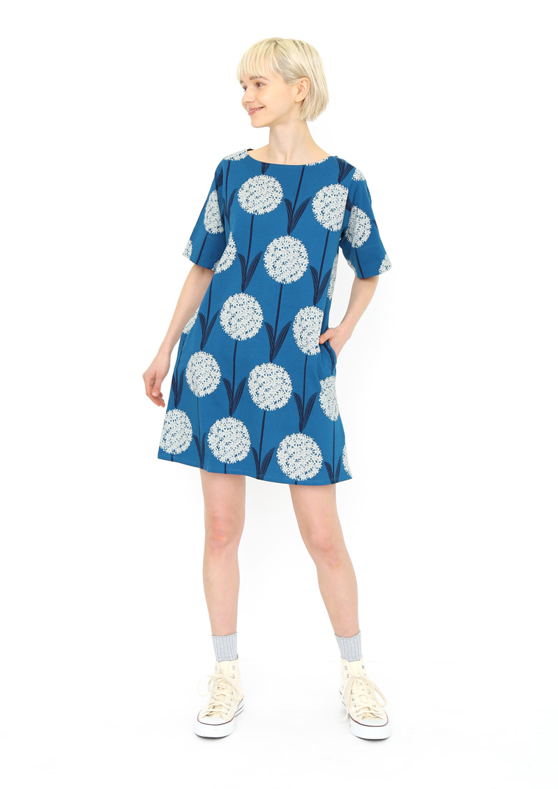 Fange foreign trade daily list ladies cotton dandelion print short-sleeved dress parent-child models