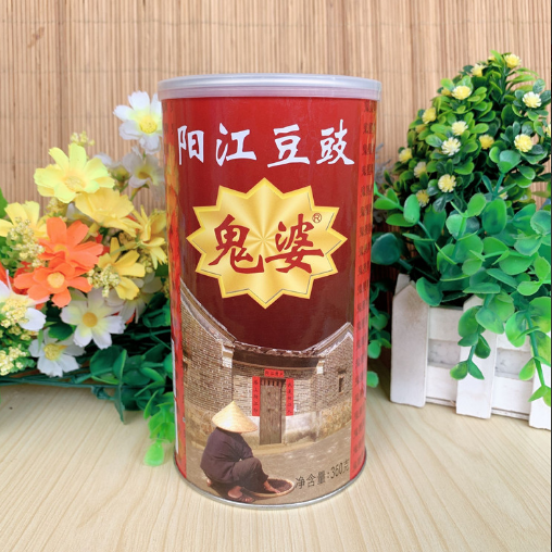 Yangjiang tempeh ghost tempeh 360g round canned dried tempeh Yangjiang bean drum condiment Yangjiang specialty