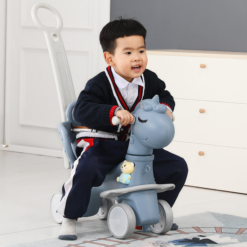 Child Rocking Horse Baby Swing Plastic Puzzle Toy 12 Month Birthday Gift Anti-Flip Baby Rocking Carriage